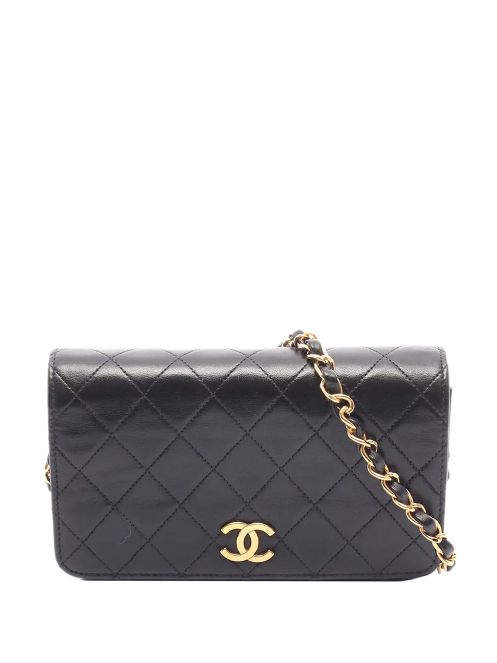 CHANEL Pre-Owned Borsa a tracolla Full Flap mini in pelle di agnello trapuntata 1997-1999 - Nero