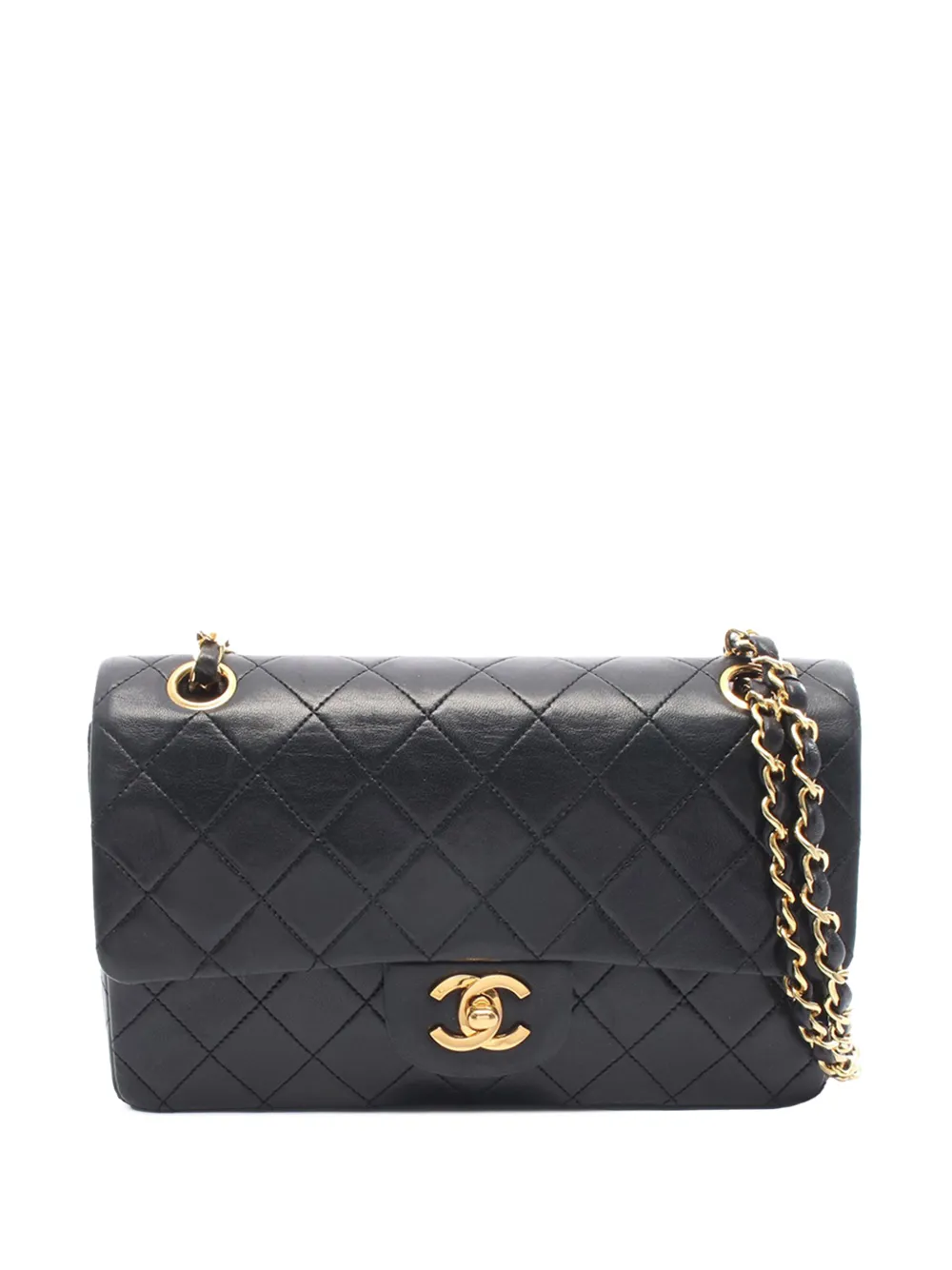 CHANEL Pre-Owned 1986-1988 Small Classic Lambskin Double Flap shoulder bag - Nero