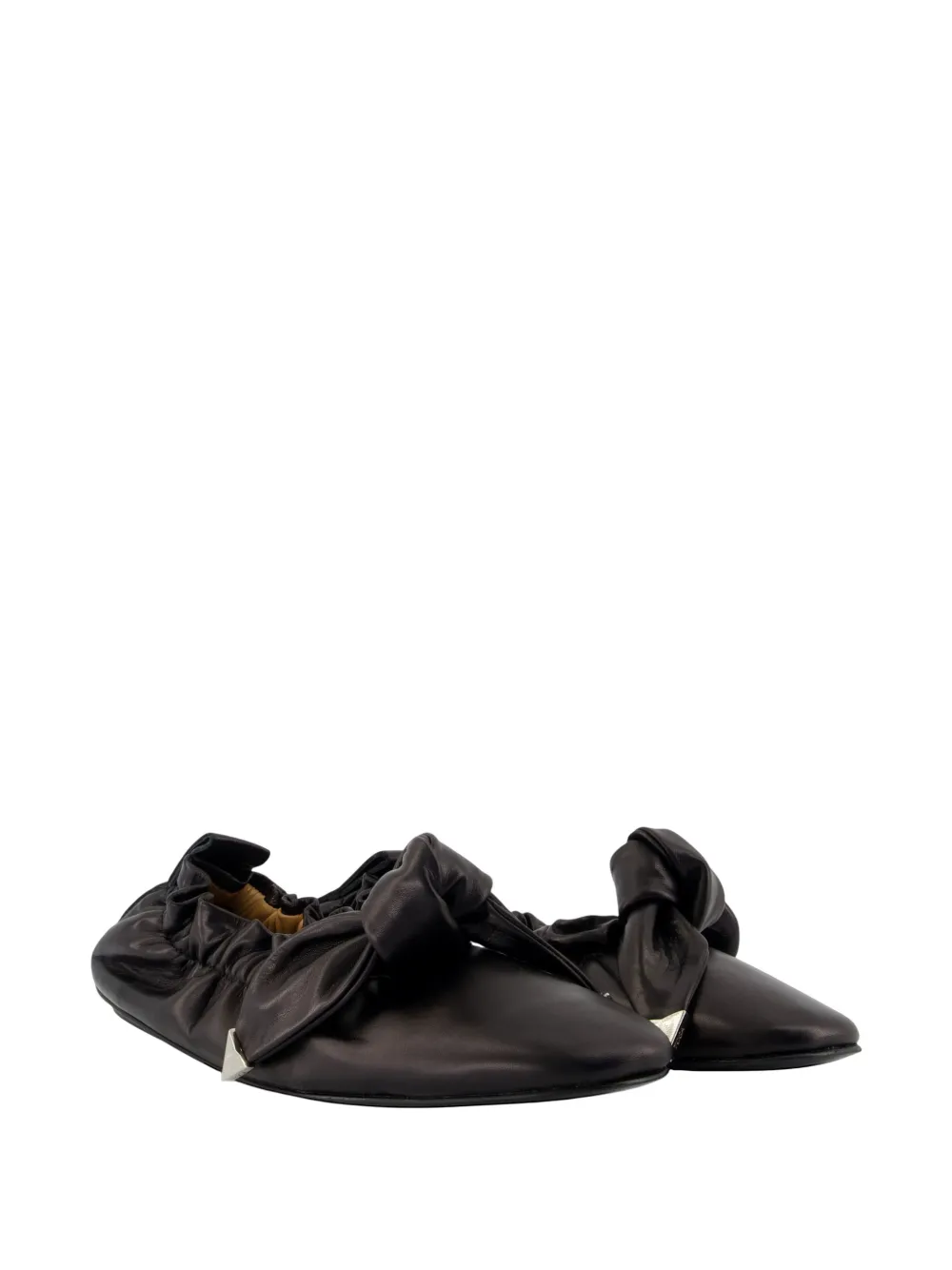 Toga Pulla ruched-detail ballet flats Zwart