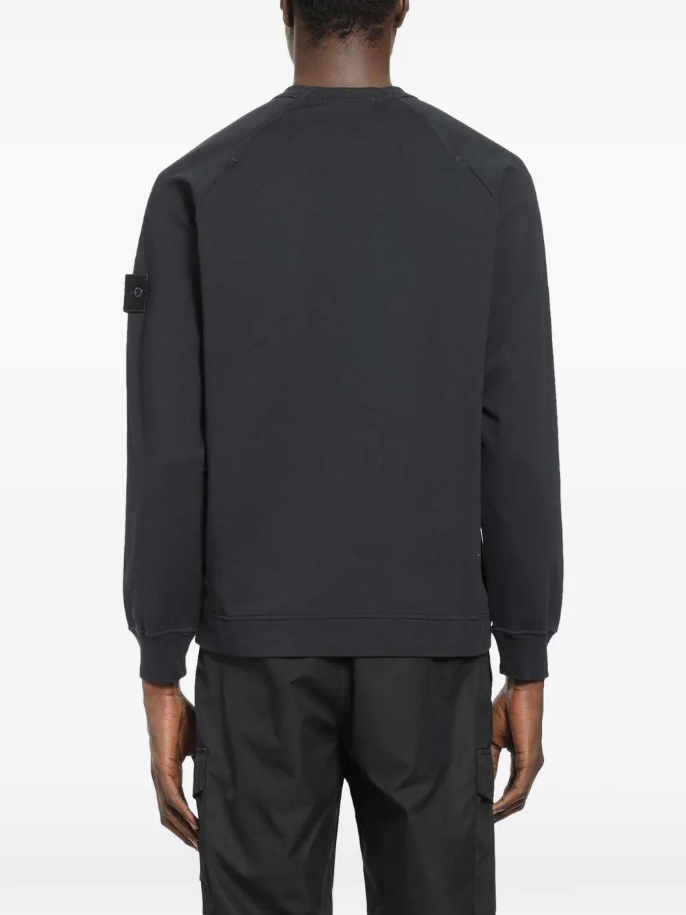 Stone Island Sweater met patch en ronde hals Zwart