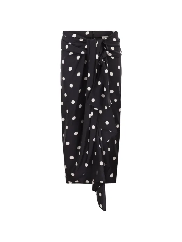 Sportmax Polka-dot Bow Skirt in Black