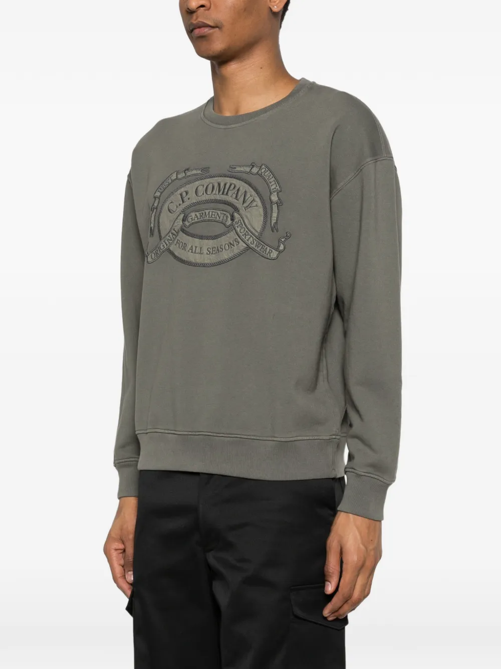 C.P. Company Sweater met geborduurd logo Groen