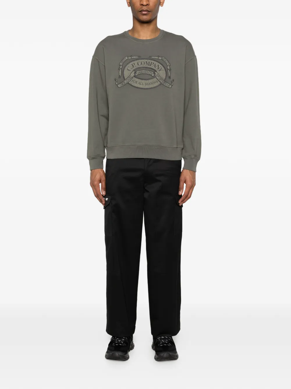 C.P. Company Sweater met geborduurd logo Groen