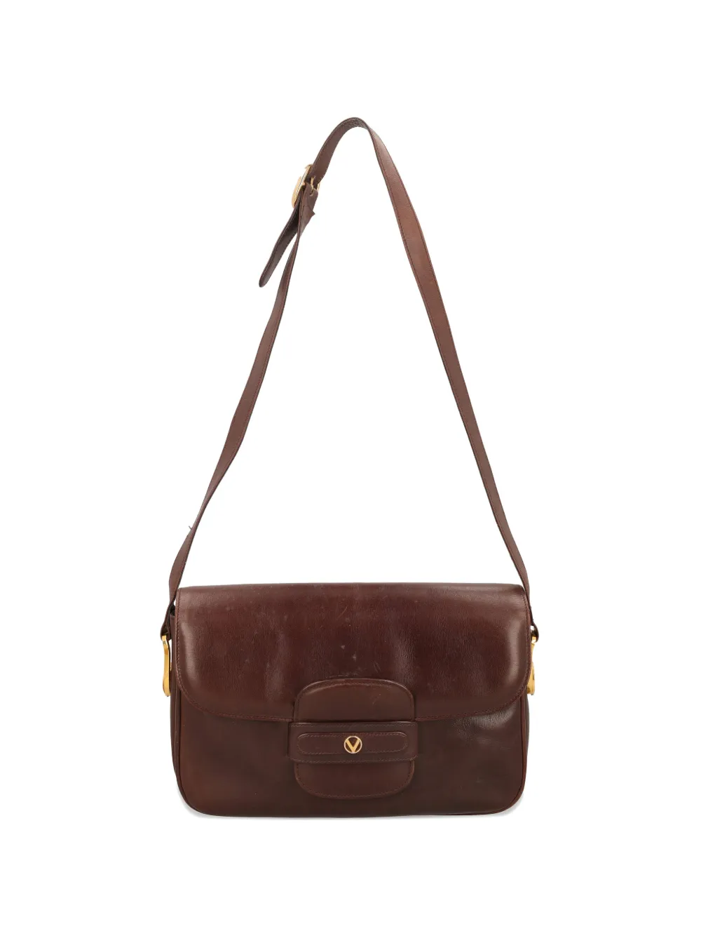 Vintage leather crossbody bag - Marrone