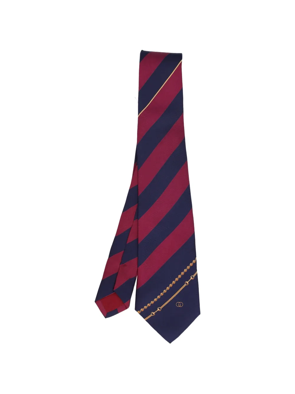 Pre-owned Gucci Stripe-pattern Tie In Blue