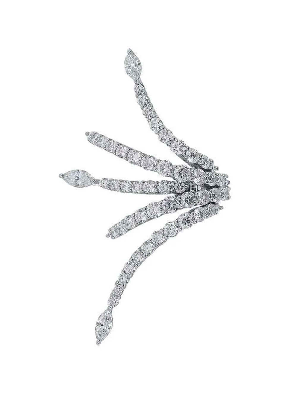 Yeprem diamond burst earring - Argento