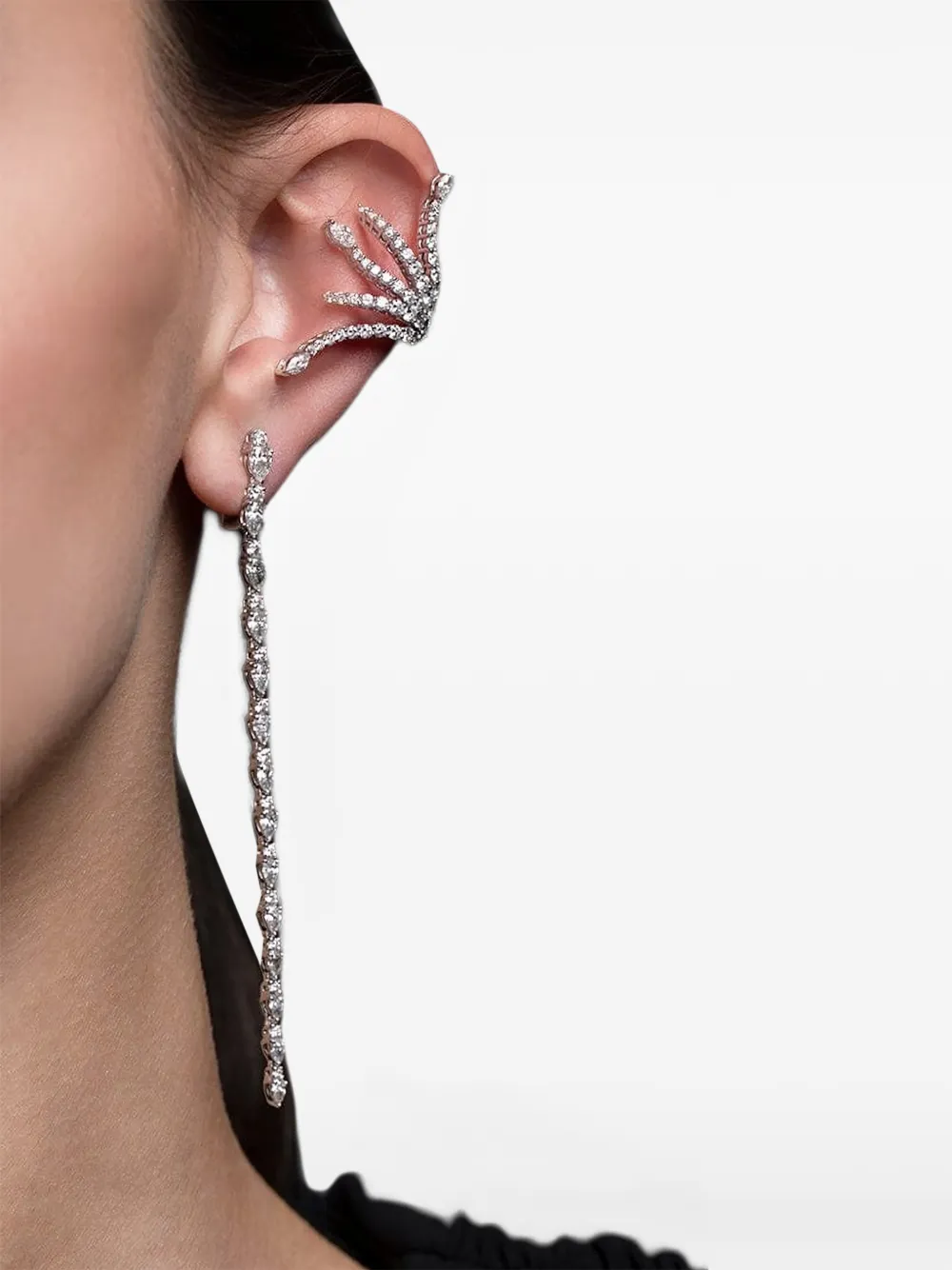  Yeprem Pendiente Con Diamantes - Plateado 