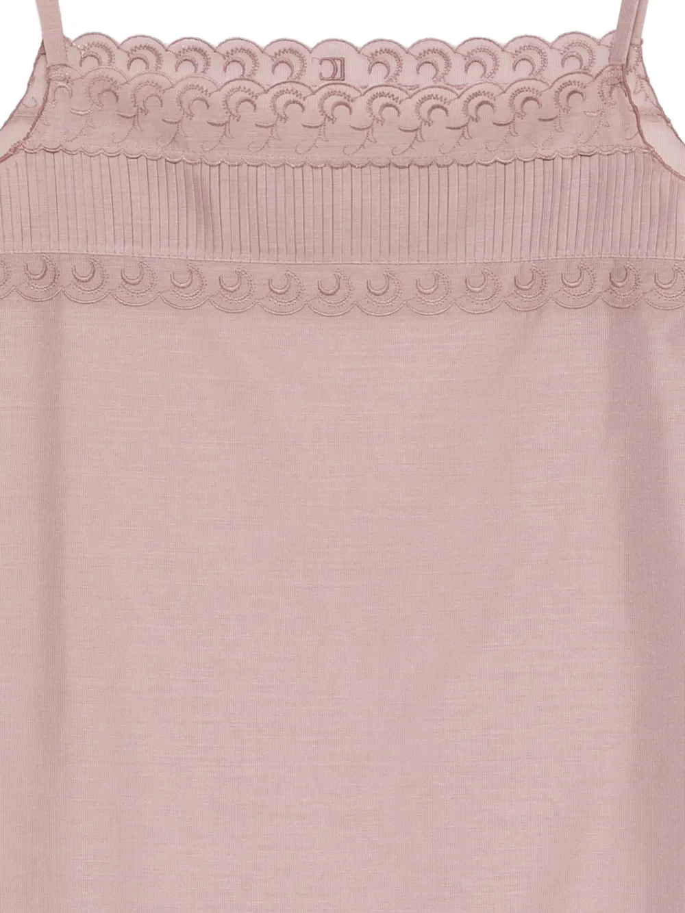 Low Classic Mini-jurk met gewelfde afwerking en kant Roze