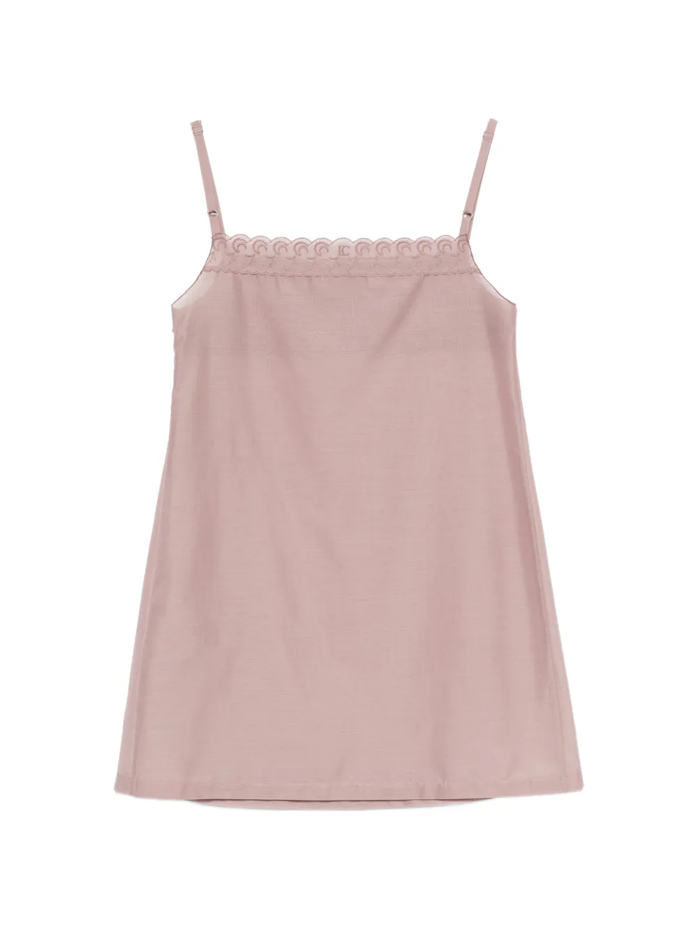 Low Classic Mini-jurk met gewelfde afwerking en kant Roze