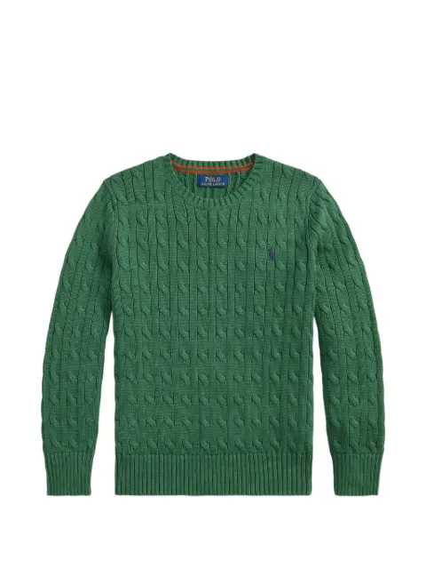 POLO RALPH LAUREN KIDS cable-knit logo-embroidered sweater