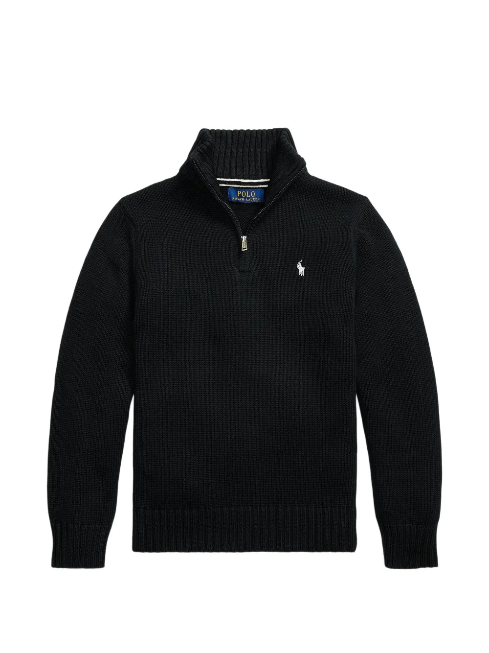 POLO RALPH LAUREN KIDS half-zip embroidered-logo sweater - Nero