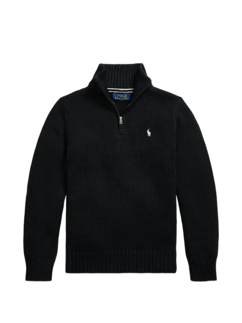 POLO RALPH LAUREN KIDS half-zip embroidered-logo sweater