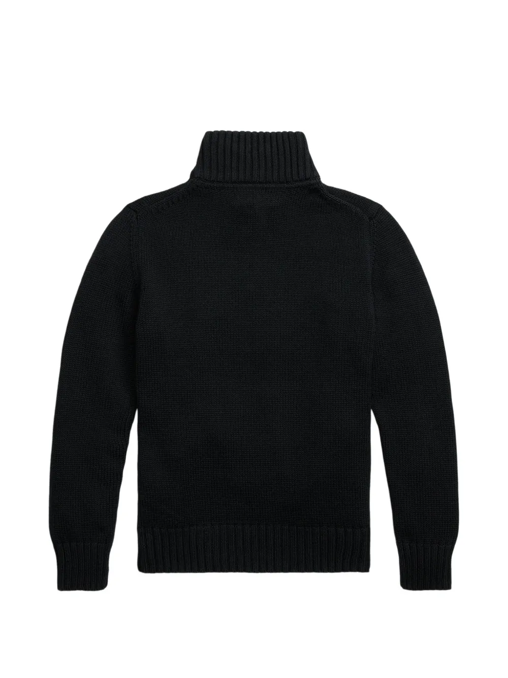 POLO RALPH LAUREN KIDS Trui met geborduurd logo en halve rits Zwart