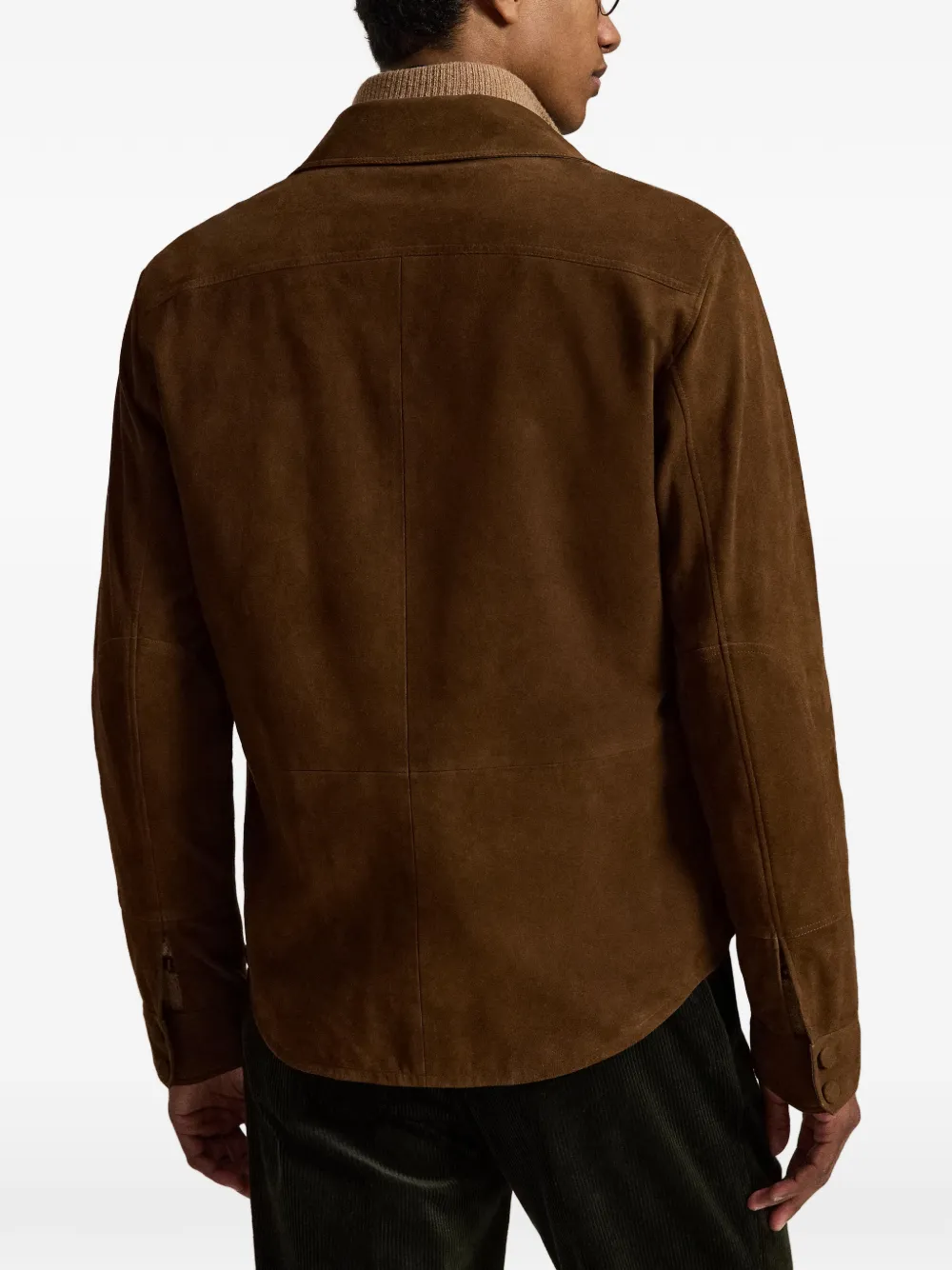 Polo Ralph Lauren Omkeerbaar jack van suède taffeta Bruin