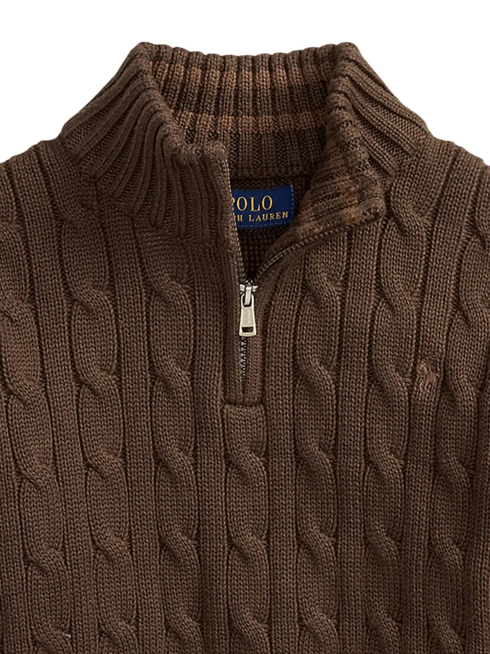 POLO RALPH LAUREN KIDS Pony kabelgebreide top Bruin