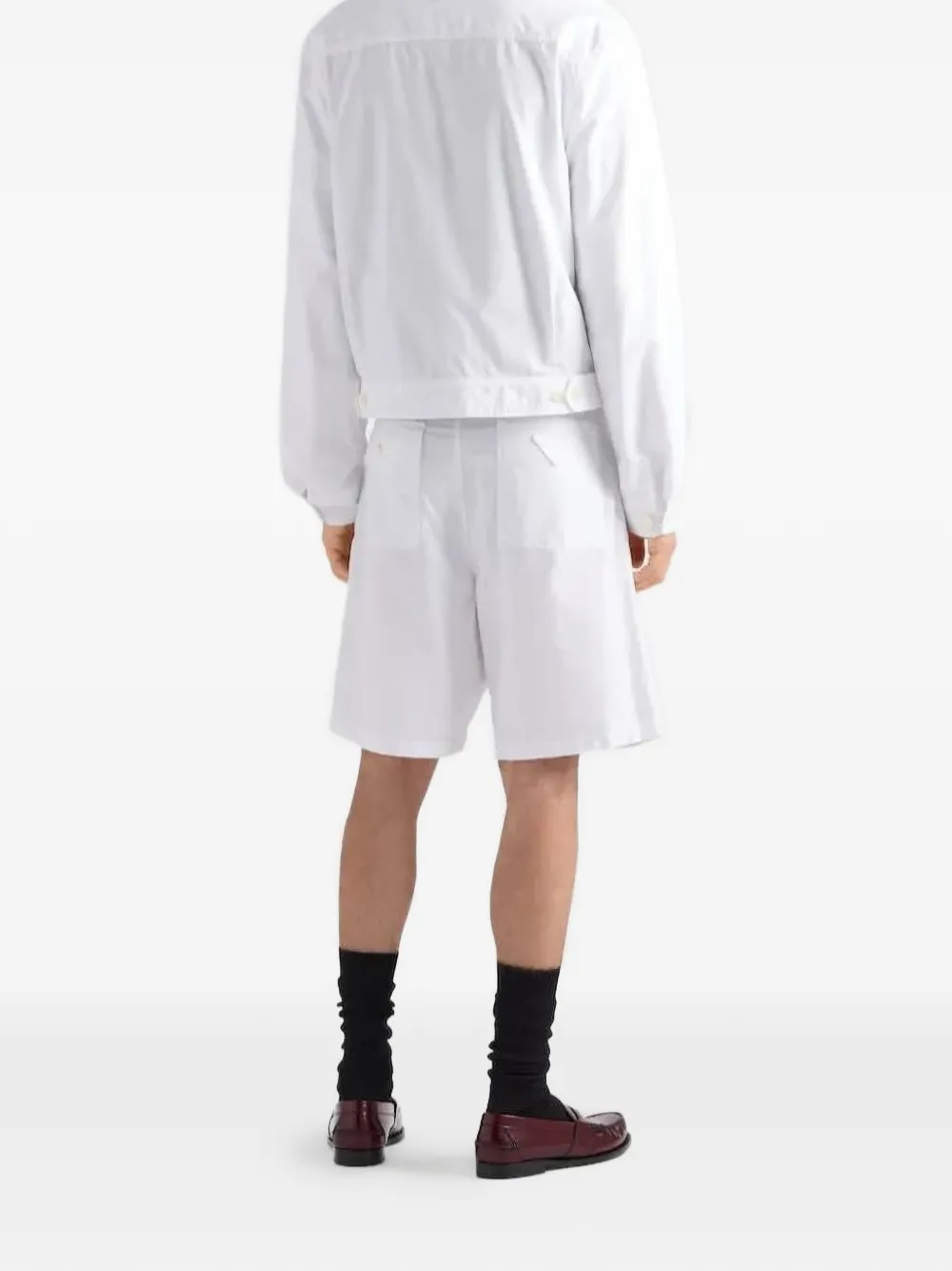  Prada Zip-up Shirt Jacket - White 