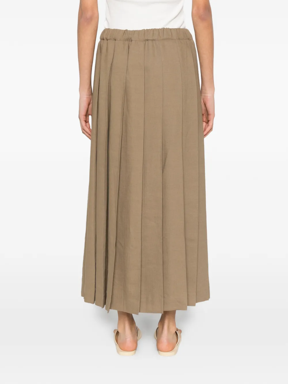 Fabiana Filippi Midi-rok met trekkoordsluiting en plooien Bruin