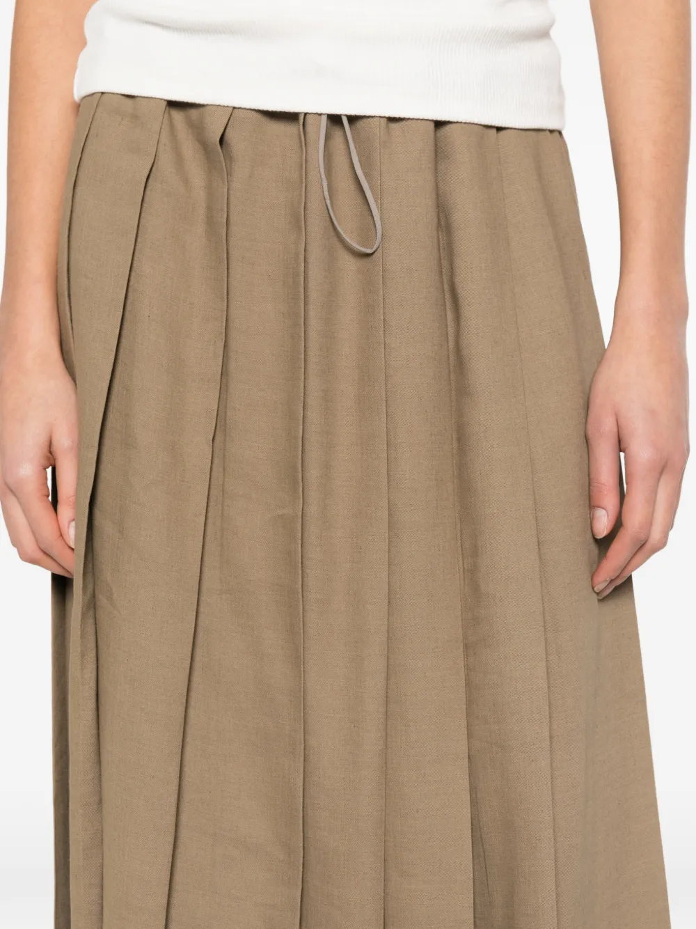 Fabiana Filippi Midi-rok met trekkoordsluiting en plooien Bruin