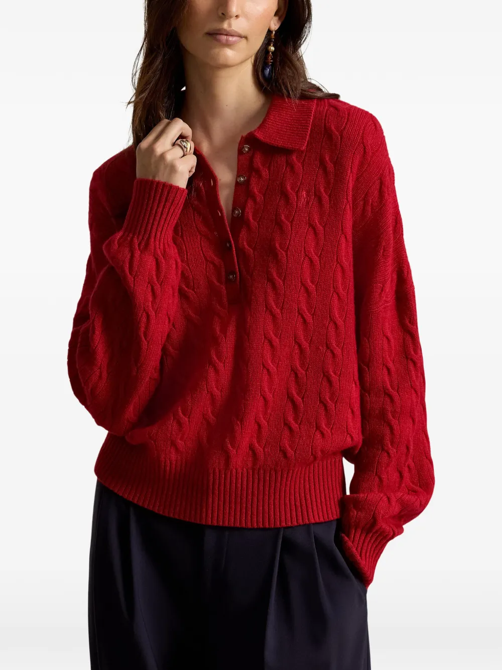 Polo Ralph Lauren Kabelgebreide polotrui Rood