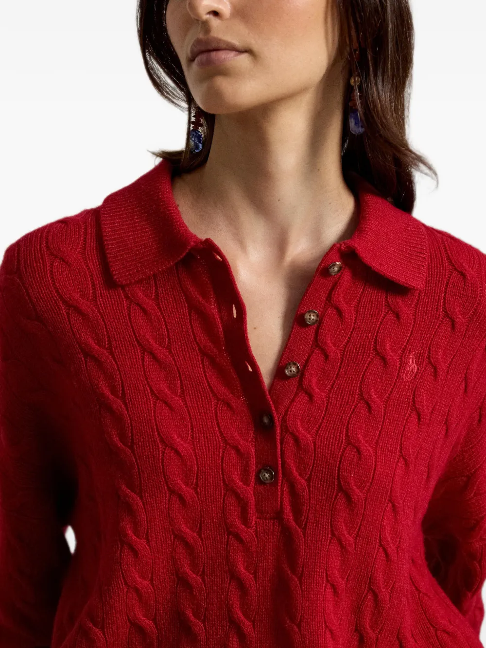 Polo Ralph Lauren Kabelgebreide polotrui Rood