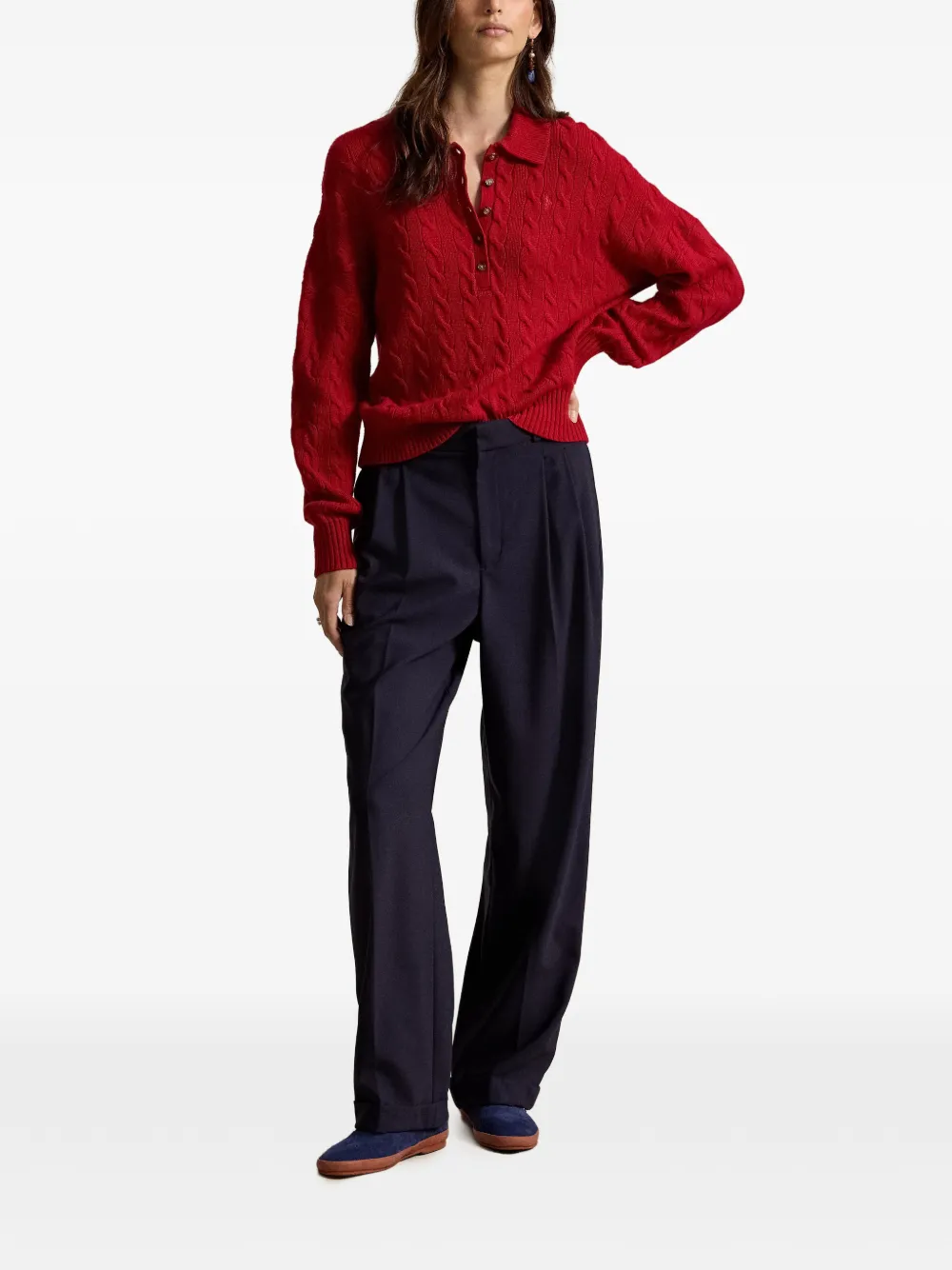 Polo Ralph Lauren Kabelgebreide polotrui Rood