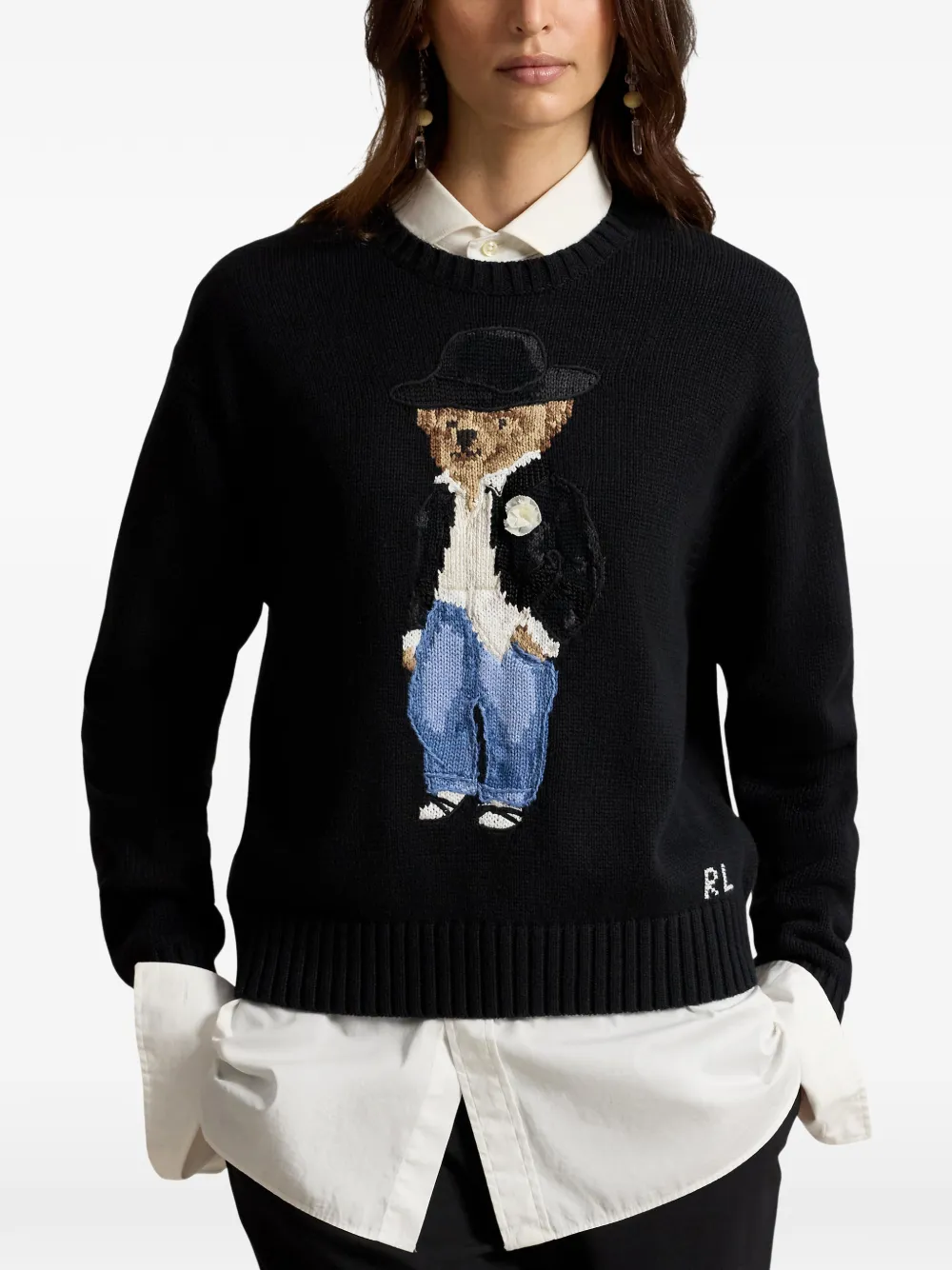Polo Ralph Lauren Intarsia trui Zwart