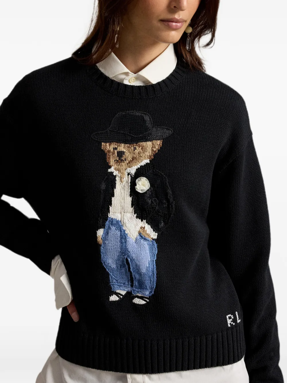 Polo Ralph Lauren Intarsia trui Zwart