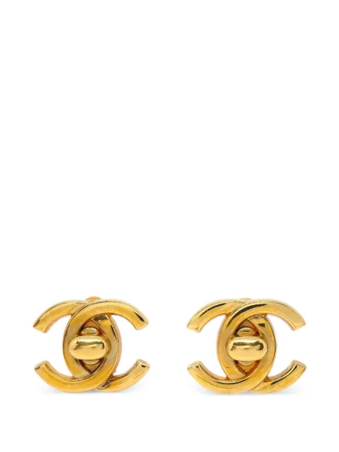 CHANEL Pre-Owned 1996 CC turn-lock clip-on earrings