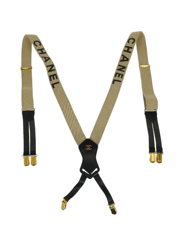 Chanel Pre-owned 1990s Logo-detail Suspenders in Neutrals