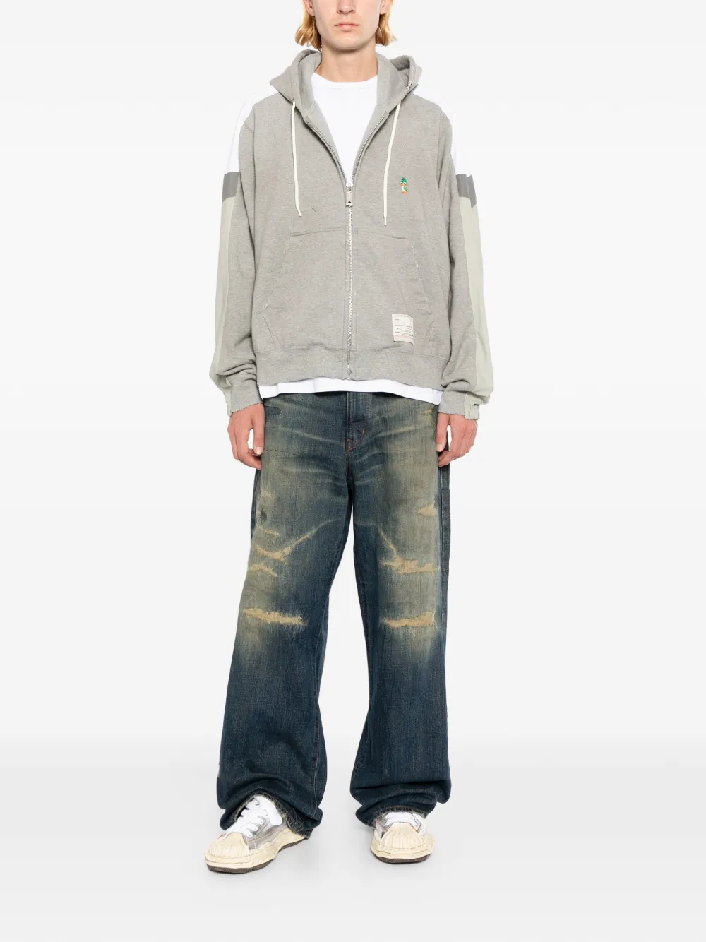Maison MIHARA YASUHIRO Hoodie met colourblocking Grijs