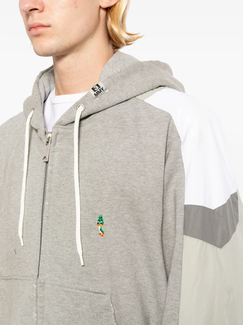 Maison MIHARA YASUHIRO Hoodie met colourblocking Grijs