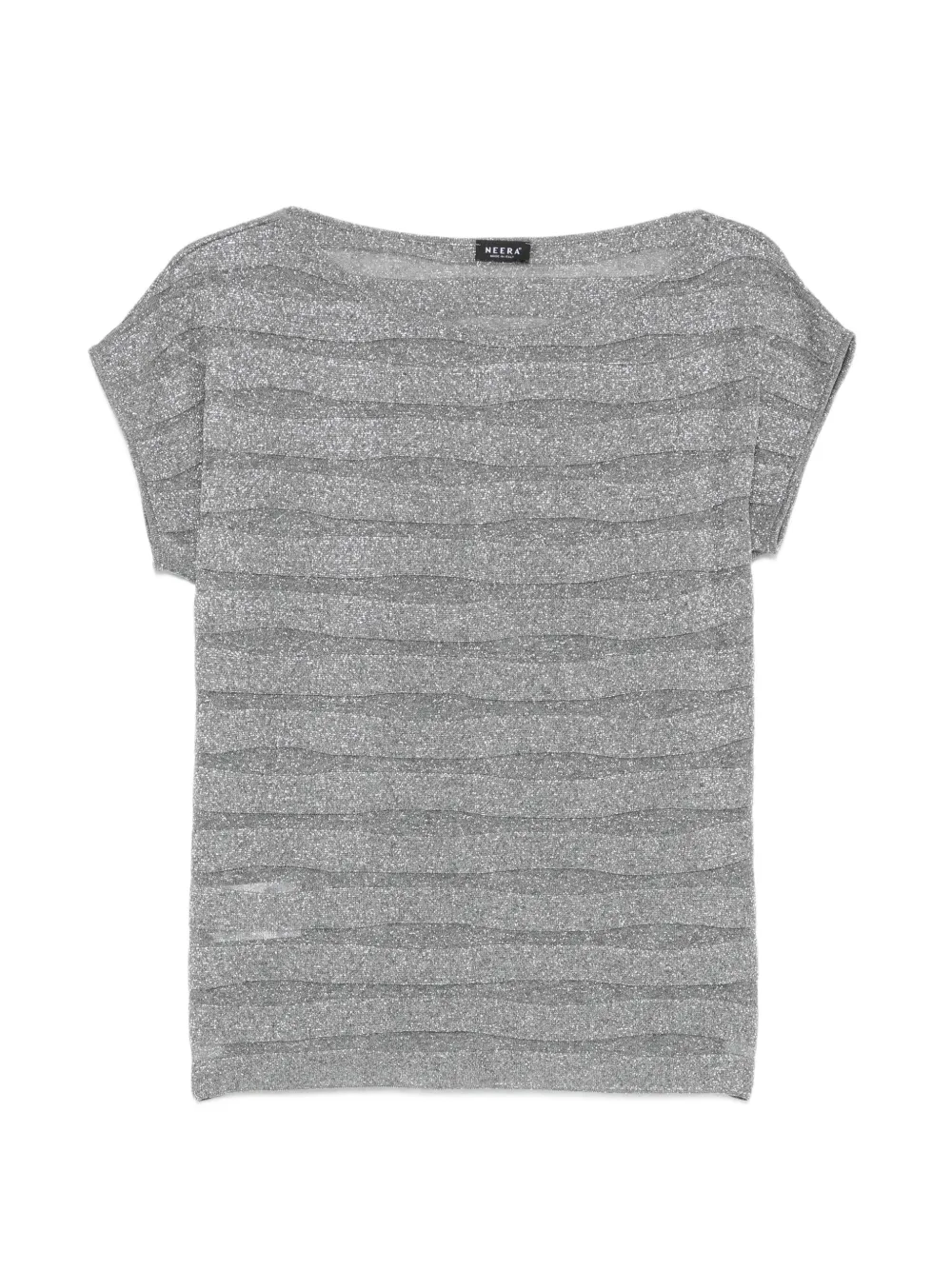 Neera lurex stripe T-shirt - Grigio