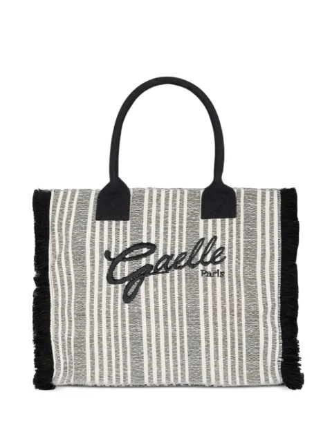 Gaëlle Paris Maxi Shopper Ricamo Firma fringe-trim striped tote bag
