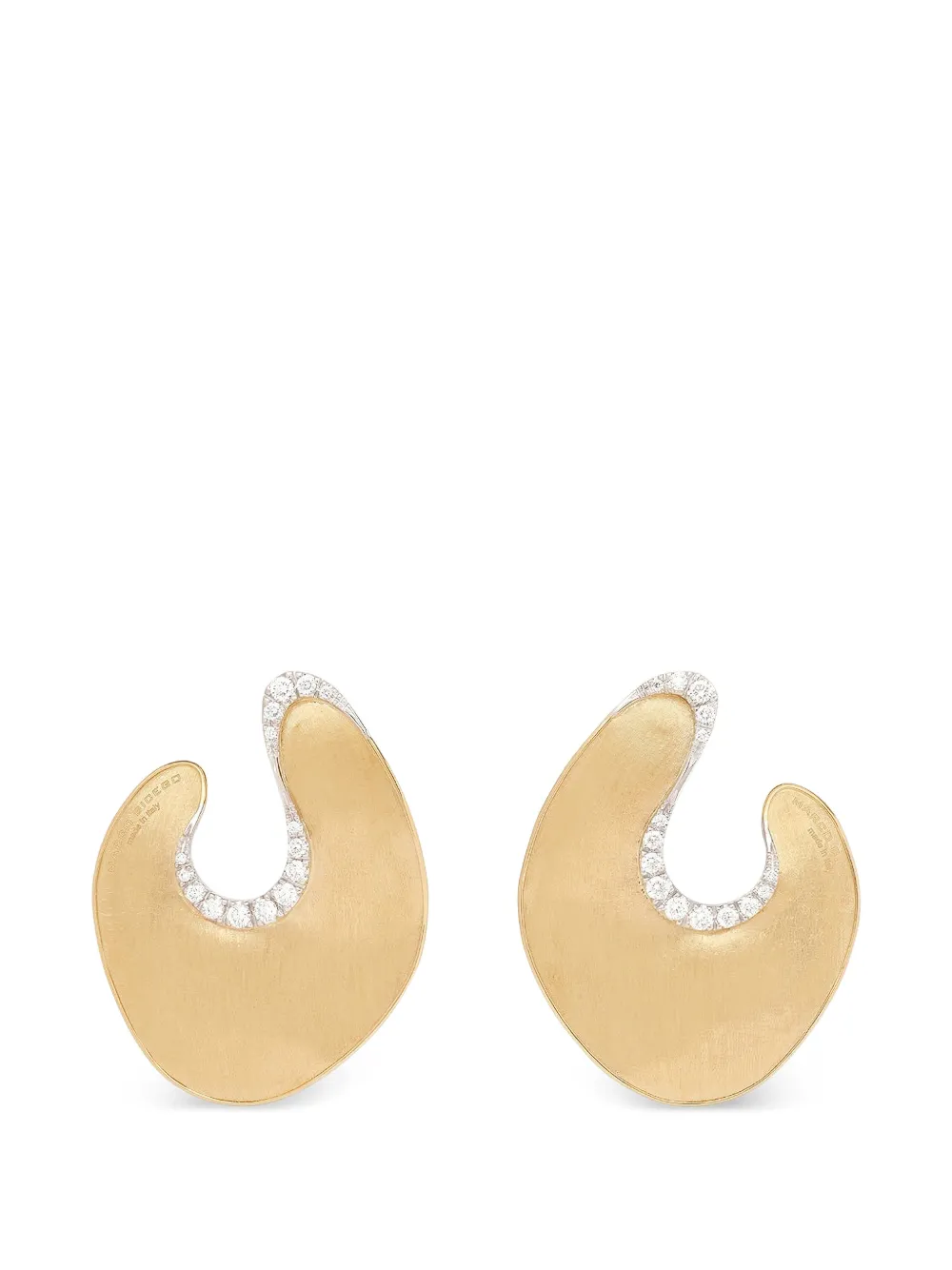 Marco Bicego Lunaria diamond irregular leaf earrings - Oro
