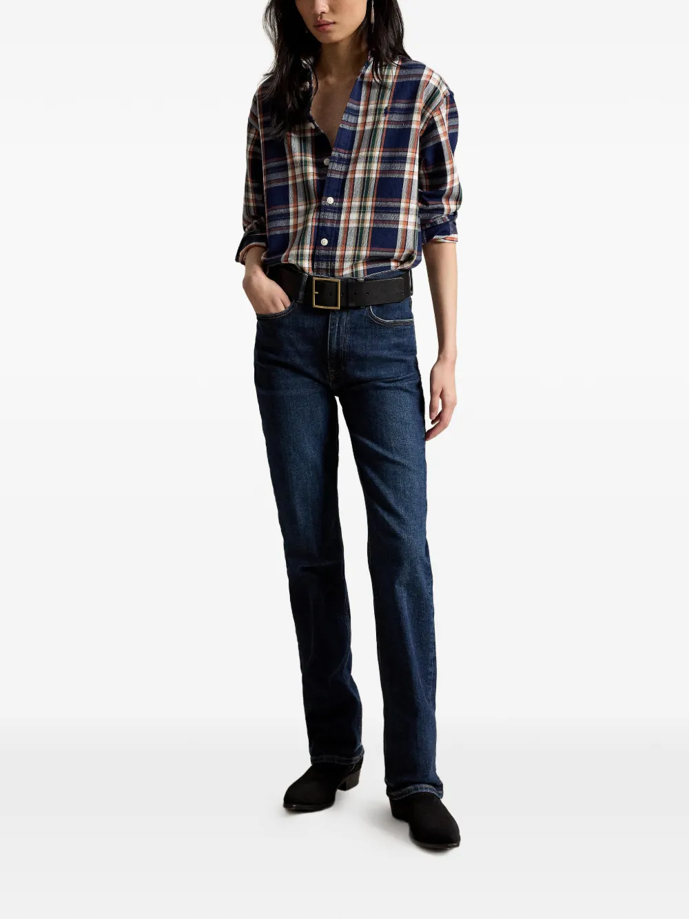 Polo Ralph Lauren Geruite blouse met lange mouwen Blauw