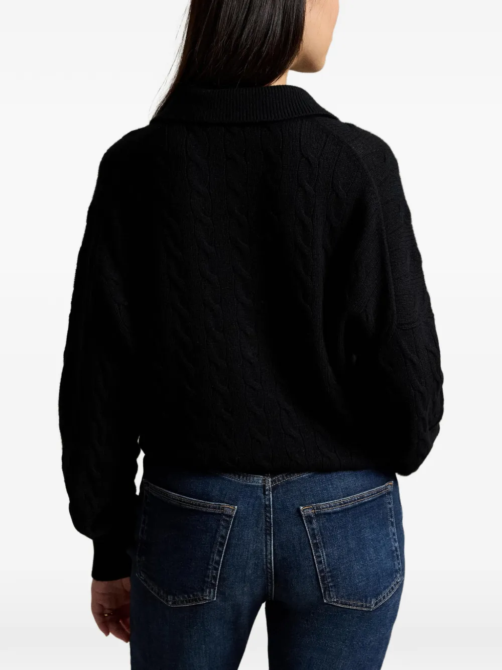 Polo Ralph Lauren Kabelgebreide polotrui Zwart