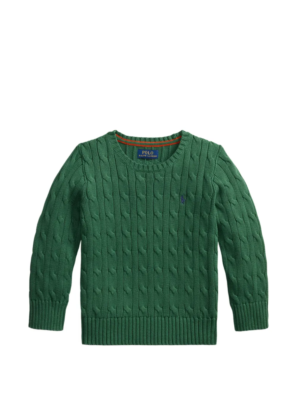 POLO RALPH LAUREN KIDS cable-knit cotton knitwear - Verde