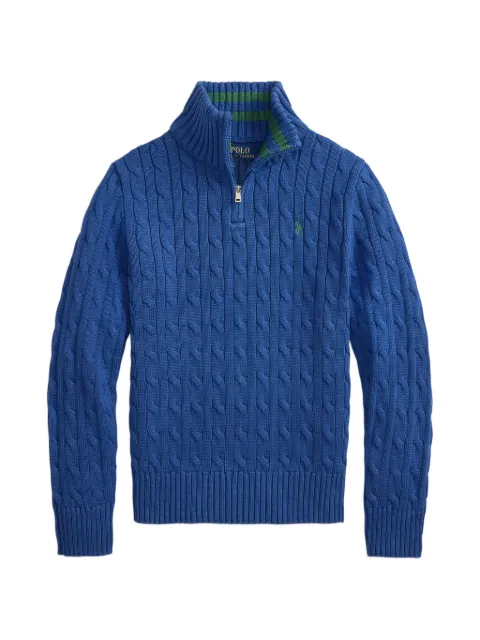 POLO RALPH LAUREN KIDS cable-knit quarter-zip sweater
