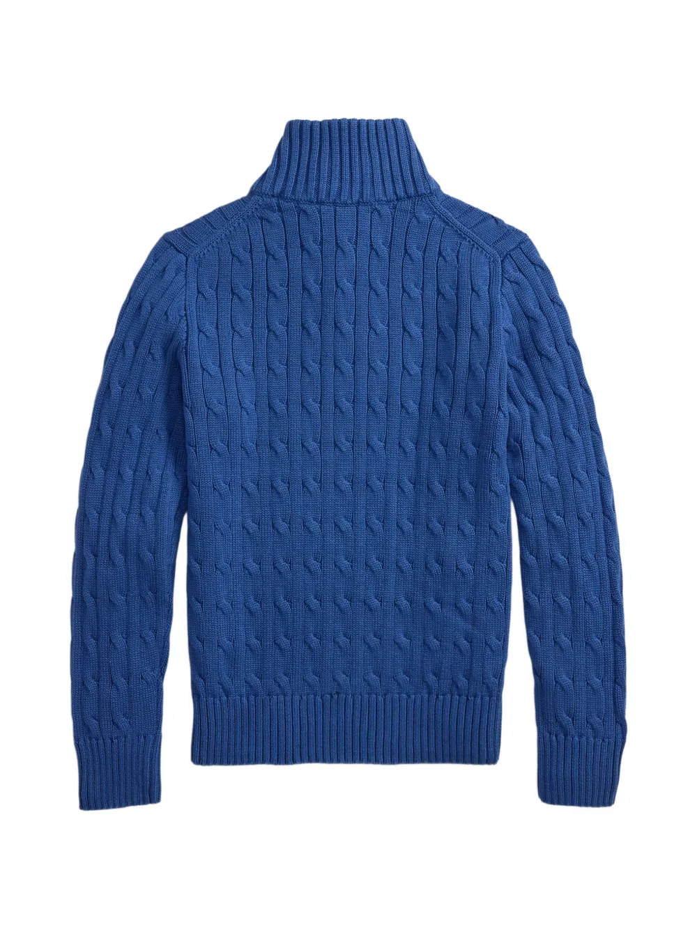 POLO RALPH LAUREN KIDS Kabelgebreide trui met kwartrits Blauw