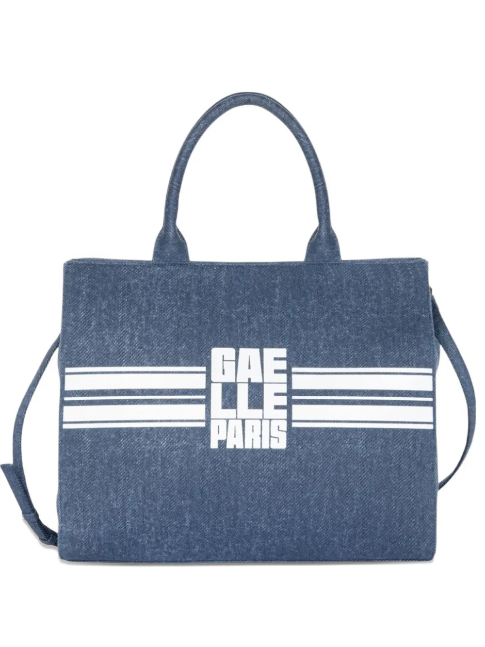 Gaëlle Paris Borsa tote denim Maxi Shopper Banda con stampa - Blu