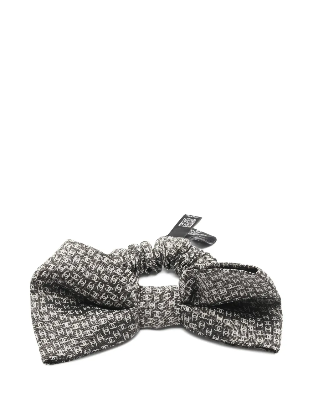 CHANEL Pre-Owned 1986-1988s coco-pattern bow-detail silk hair tie - Nero