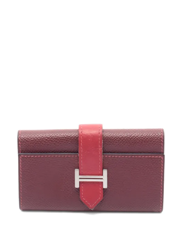Hermès Pre-owned 2015 Bearn Bi-fold Leather Wallet in Red