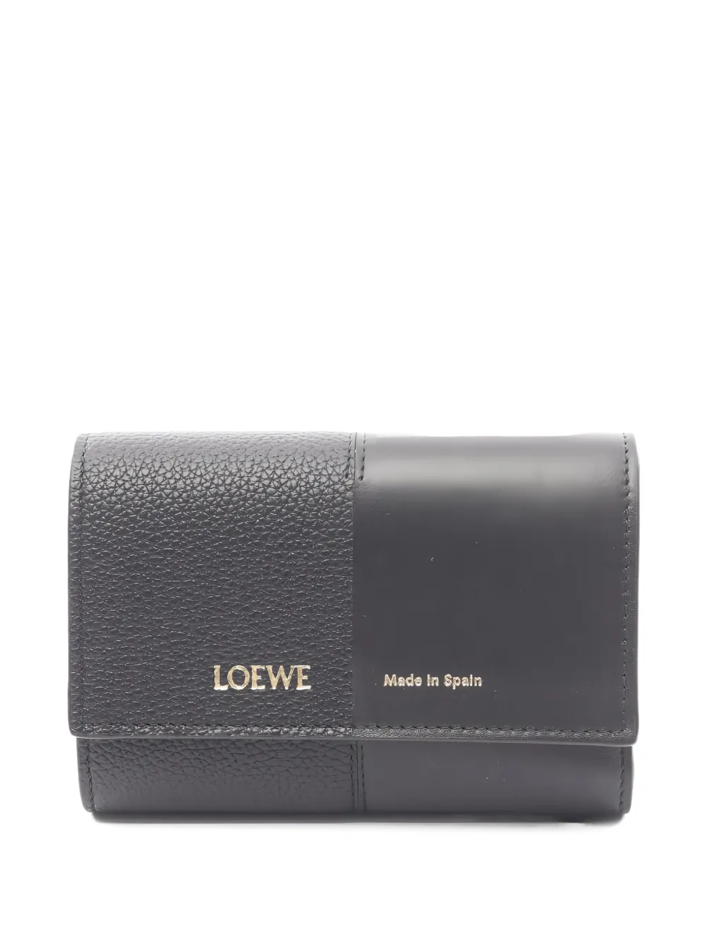 Loewe Pre-Owned 2020s small vertical tri-fold leather wallet - Nero