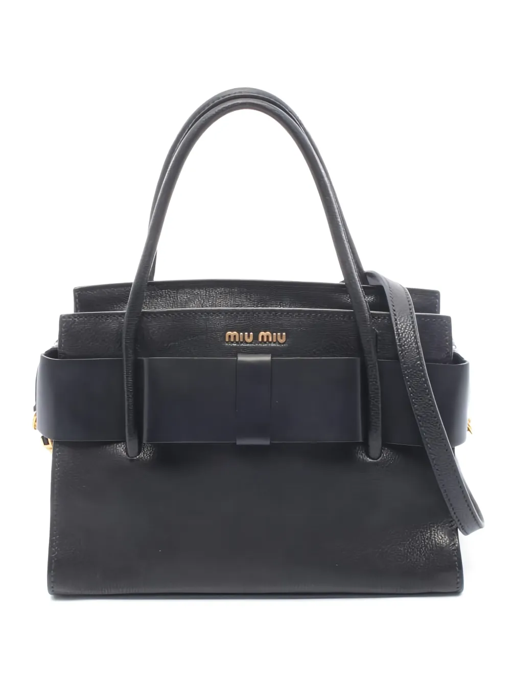 Miu Miu Pre-Owned 2010s Madras Fiocco tote bag - Nero