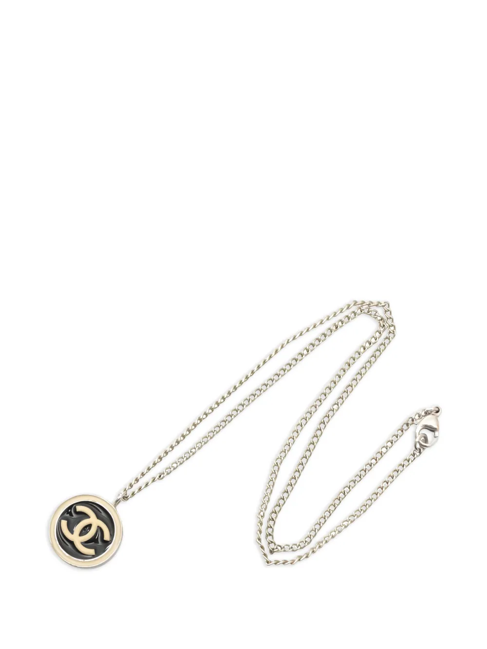 CHANEL Pre-Owned 1986-1988 coco mark necklace - Argento