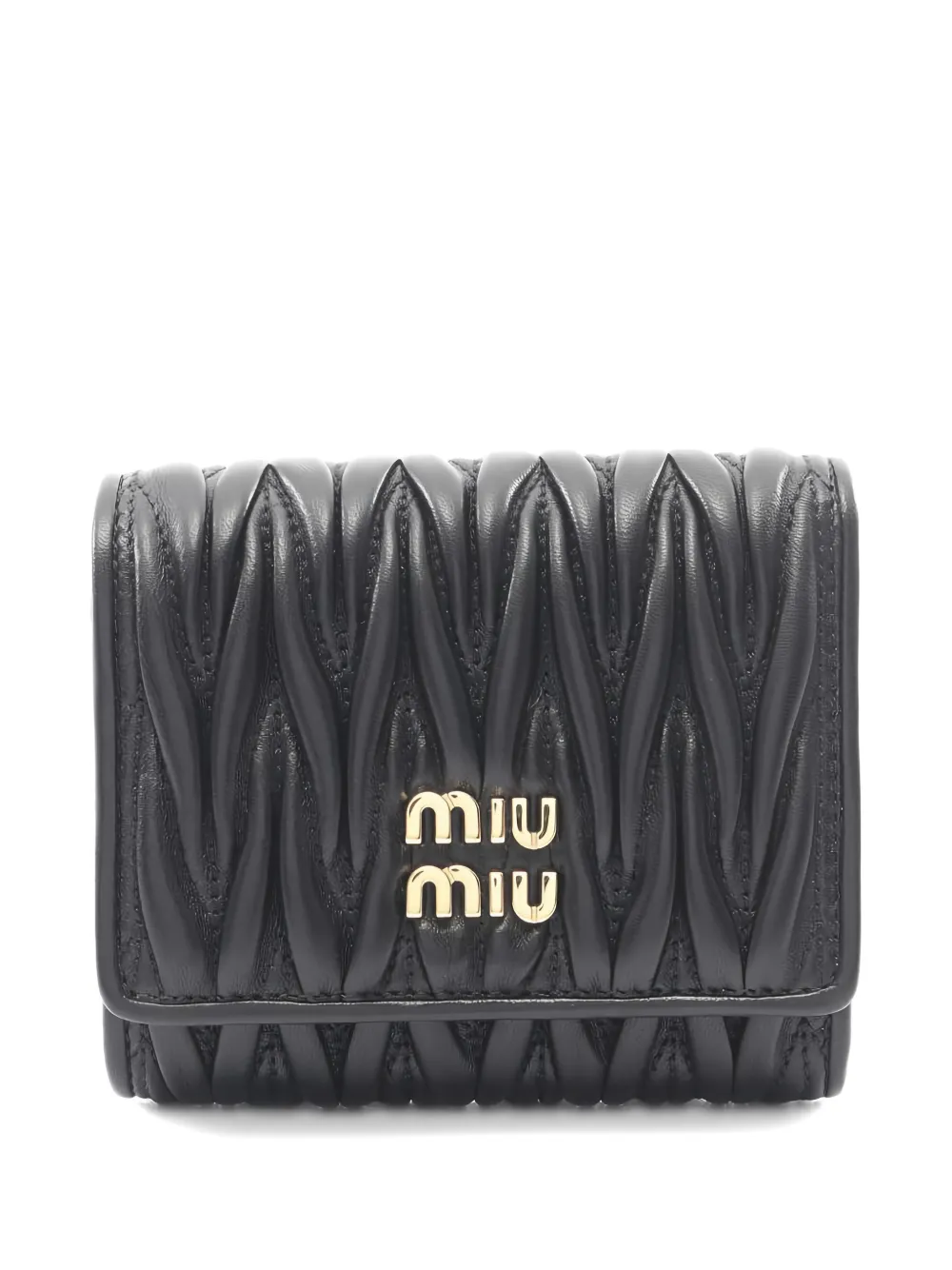 Miu Miu Pre-Owned 2020s small matelassé trifold wallet - Nero