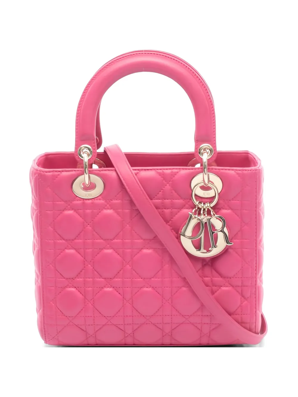 Christian Dior Pre-Owned 2010s Lady Dior leather handbag - Rosa