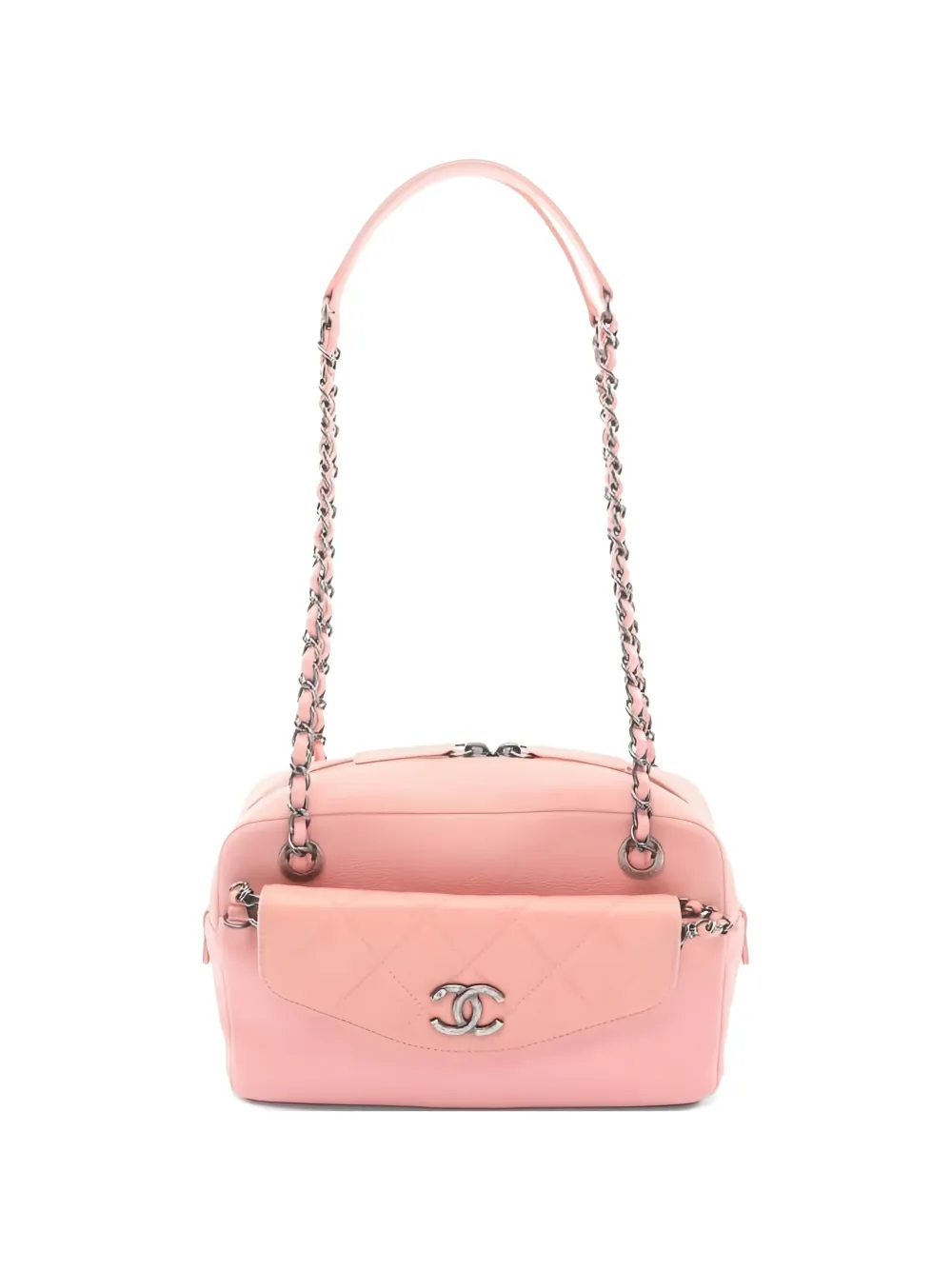 CHANEL Pre-Owned 2016-2017 Matelasse camera bag chain shoulder bag - Rosa