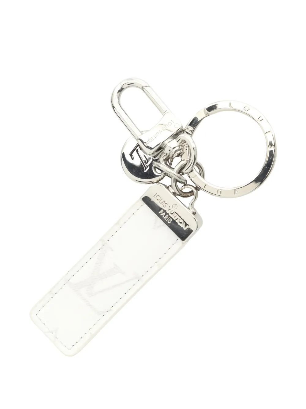 Pre-owned Louis Vuitton 2024 Neo Lv Club Monogram Key Ring In White