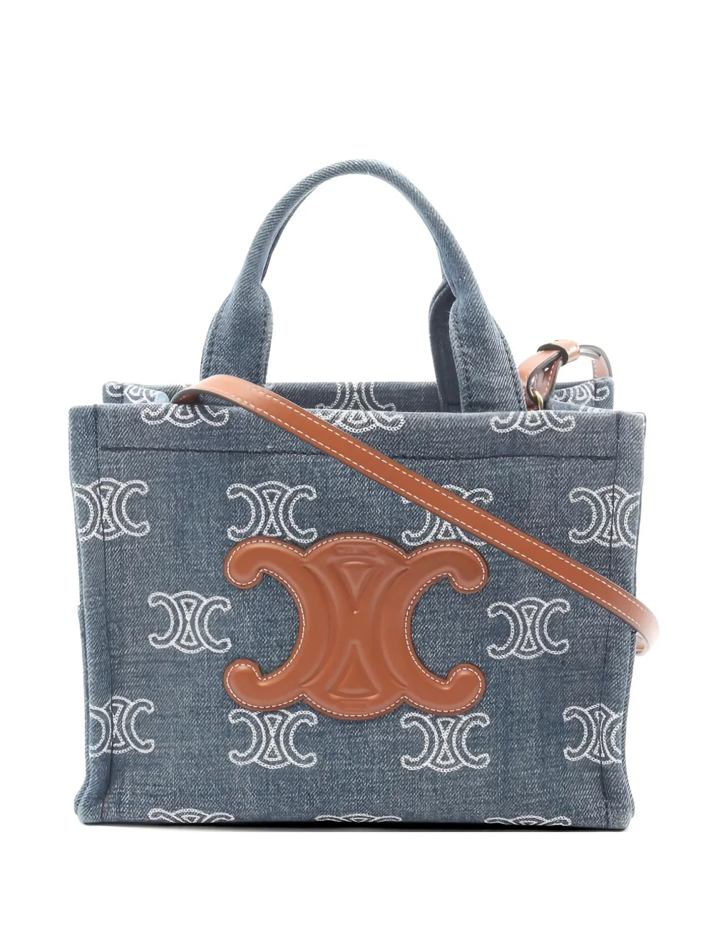 Celine Pre-Owned 2010s small Cabas Thais denim tote bag - Blu